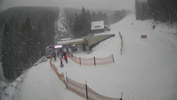 Modrá sjezdovka - dojezd k lanové dráze