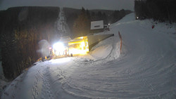 Modrá sjezdovka - dojezd k lanové dráze