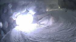 Modrá sjezdovka - dojezd k lanové dráze