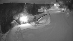 Modrá sjezdovka - dojezd k lanové dráze