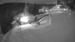 Modrá sjezdovka - dojezd k lanové dráze