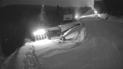 Modrá sjezdovka - dojezd k lanové dráze