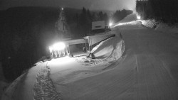 Modrá sjezdovka - dojezd k lanové dráze