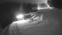 Modrá sjezdovka - dojezd k lanové dráze