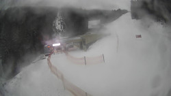 Modrá sjezdovka - dojezd k lanové dráze