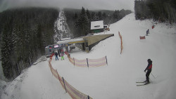 Modrá sjezdovka - dojezd k lanové dráze