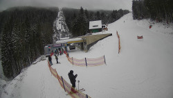 Modrá sjezdovka - dojezd k lanové dráze