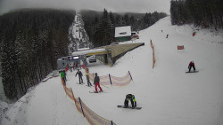 Modrá sjezdovka - dojezd k lanové dráze