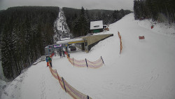 Modrá sjezdovka - dojezd k lanové dráze