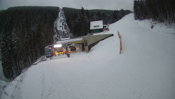 Modrá sjezdovka - dojezd k lanové dráze