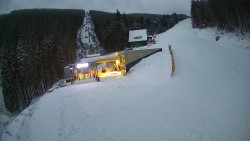 Modrá sjezdovka - dojezd k lanové dráze