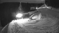 Modrá sjezdovka - dojezd k lanové dráze