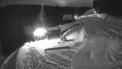 Modrá sjezdovka - dojezd k lanové dráze