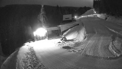 Modrá sjezdovka - dojezd k lanové dráze