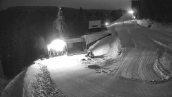 Modrá sjezdovka - dojezd k lanové dráze