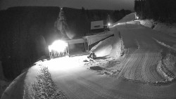 Modrá sjezdovka - dojezd k lanové dráze