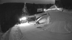 Modrá sjezdovka - dojezd k lanové dráze