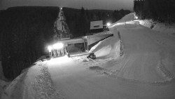 Modrá sjezdovka - dojezd k lanové dráze