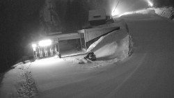 Modrá sjezdovka - dojezd k lanové dráze