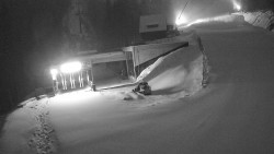 Modrá sjezdovka - dojezd k lanové dráze