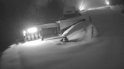 Modrá sjezdovka - dojezd k lanové dráze