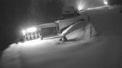 Modrá sjezdovka - dojezd k lanové dráze