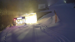 Modrá sjezdovka - dojezd k lanové dráze