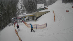 Modrá sjezdovka - dojezd k lanové dráze