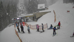 Modrá sjezdovka - dojezd k lanové dráze