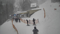 Modrá sjezdovka - dojezd k lanové dráze