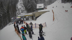 Modrá sjezdovka - dojezd k lanové dráze