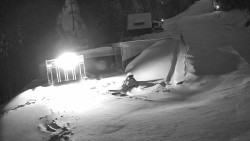 Modrá sjezdovka - dojezd k lanové dráze