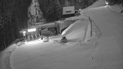 Modrá sjezdovka - dojezd k lanové dráze