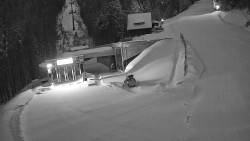 Modrá sjezdovka - dojezd k lanové dráze