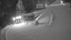 Modrá sjezdovka - dojezd k lanové dráze