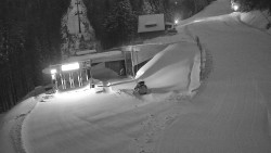 Modrá sjezdovka - dojezd k lanové dráze