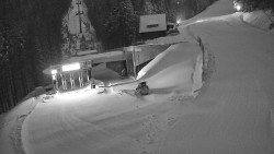 Modrá sjezdovka - dojezd k lanové dráze