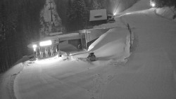 Modrá sjezdovka - dojezd k lanové dráze