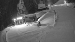 Modrá sjezdovka - dojezd k lanové dráze