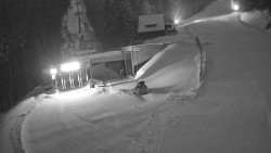 Modrá sjezdovka - dojezd k lanové dráze