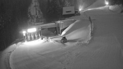 Modrá sjezdovka - dojezd k lanové dráze