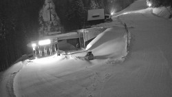 Modrá sjezdovka - dojezd k lanové dráze