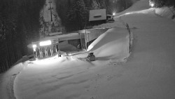 Modrá sjezdovka - dojezd k lanové dráze