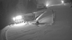 Modrá sjezdovka - dojezd k lanové dráze