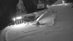 Modrá sjezdovka - dojezd k lanové dráze