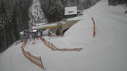 Modrá sjezdovka - dojezd k lanové dráze