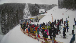 Modrá sjezdovka - dojezd k lanové dráze