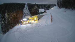 Modrá sjezdovka - dojezd k lanové dráze