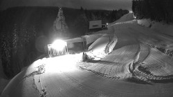 Modrá sjezdovka - dojezd k lanové dráze