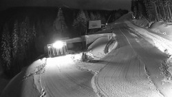 Modrá sjezdovka - dojezd k lanové dráze